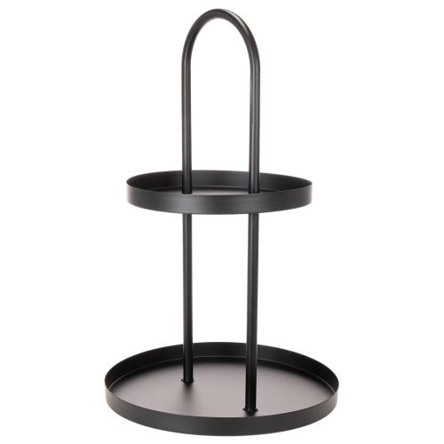Bandeja decorativa redonda de metal com dois níveis, 58 cm | Floristik24.pt