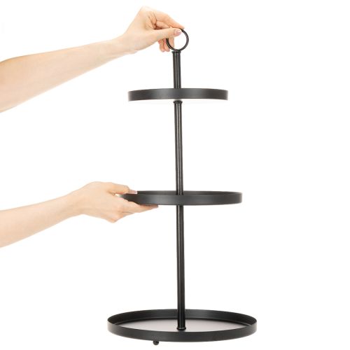 Suporte de servir redondo de metal com três níveis para decoração de mesa em vários níveis, 61 cm | Floristik24.pt