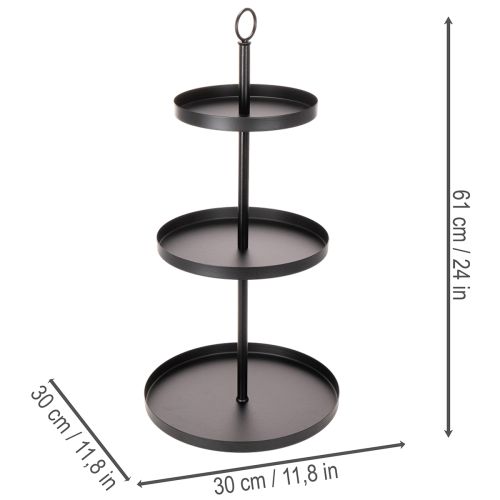 Suporte de servir redondo de metal com três níveis para decoração de mesa em vários níveis, 61 cm | Floristik24.pt