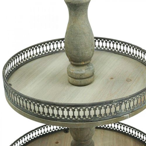 Floristik24 Suporte para bolo Deco Plantas de madeira Suporte para bolo Vintage H47cm Ø34cm