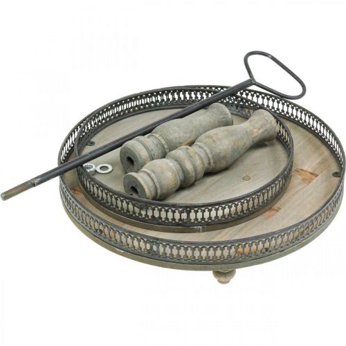 Itens Suporte para bolo Deco Plantas de madeira Suporte para bolo Vintage H47cm Ø34cm