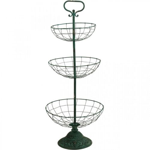Floristik24 Suporte para bolo Metal XXL, Suporte para bolo Vintage Verde H115cm Ø35/30/25,5cm