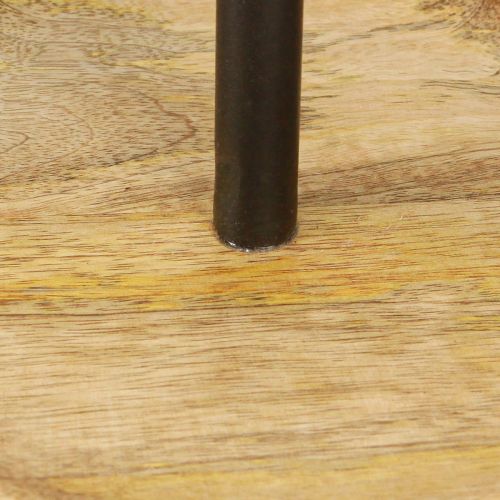 Itens Etagere prato de madeira de metal de camada única natural preto 24cm
