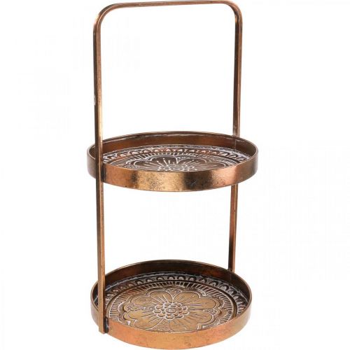 Floristik24 Suporte de bolo vintage bandeja decorativa prateleira de mesa de metal H53cm Ø28cm