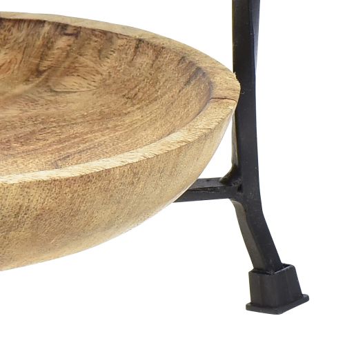 Floristik24 Madeira em camadas Metal natural preto 3 camadas Ø19cm Alt.60cm