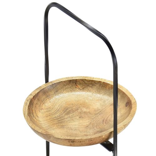 Floristik24 Madeira em camadas Metal natural preto 3 camadas Ø19cm Alt.60cm