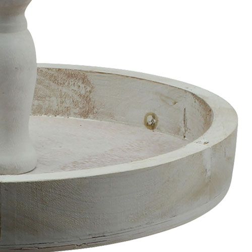 Floristik24 Etagere feito de madeira branca Ø26cm Ø32cm Alt.47cm
