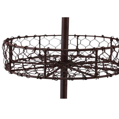 Floristik24 Vintage etagere metal marrom 3 camadas Ø28,5cm Alt.53cm