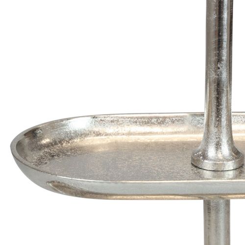 Floristik24 Suporte para bolo vintage metal prata decoração de mesa 2 camadas 52 × 16 × 39cm