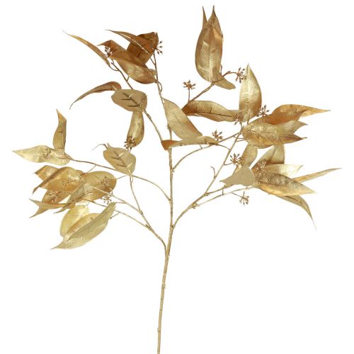 Floristik24 Lancetas Artificiais de Eucalipto Ramo de Eucalipto Ouro 95cm