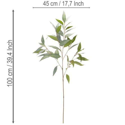Ramo artificial de eucalipto, verde natural, decorativo, 100 cm | Floristik24.pt