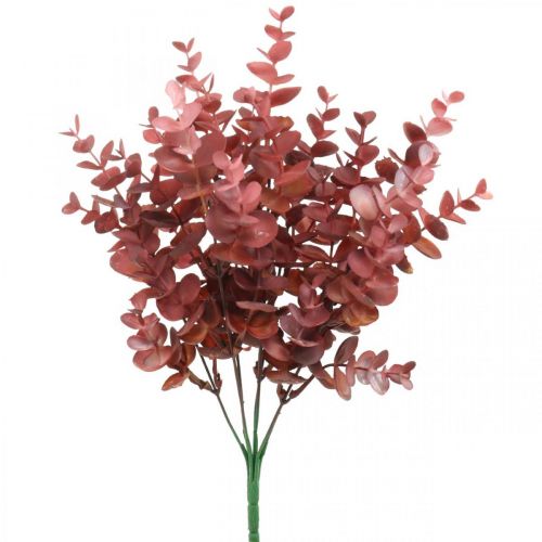 Floristik24 Decoração de outono Ramo de eucalipto vermelho Eucalipto artificial 36cm