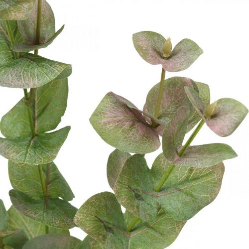 Itens Ramo artificial de eucalipto Deco planta verde verde, rosa 75cm