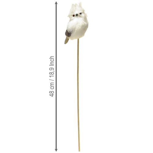Itens Coruja em palito branco 9cm L48cm