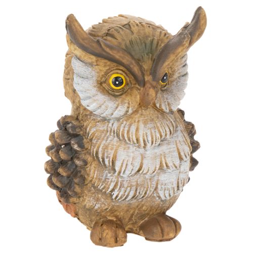 Estatueta de coruja, pequena coruja sentada, decoração, 11 cm