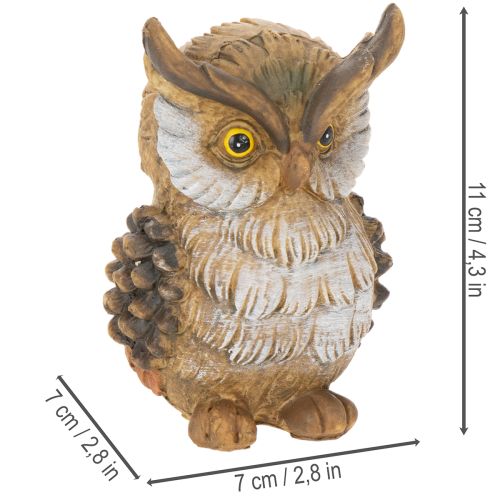 Estatueta de coruja, pequena coruja sentada, decoração, 11 cm | Floristik24.pt