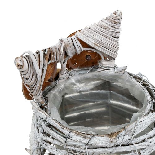 Coruja para plantar Branca 23cm