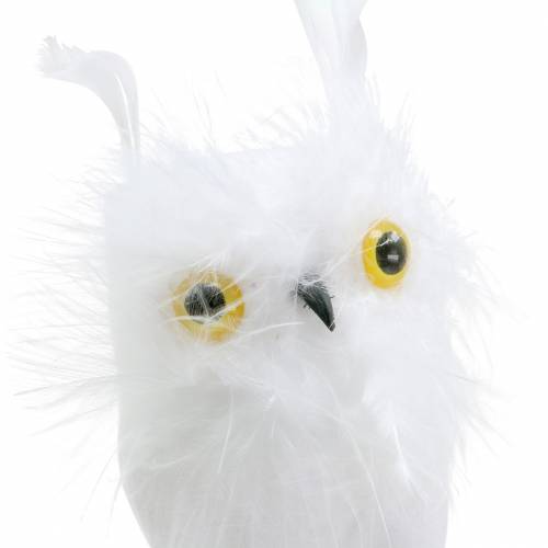 Floristik24 Plugue decorativo coruja branco 10 cm 2 unidades
