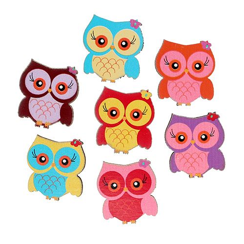 Floristik24 Corujas para espalhar 2cm coloridas 100pcs
