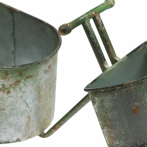 Floristik24 Vaso de flores, bicicleta, zinco cinza, verde 40 × 14 × 21 cm