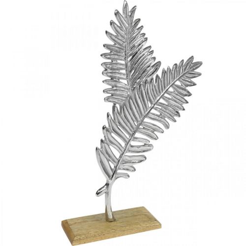 Floristik24 Decoração de mesa decoração de metal samambaia prata madeira A54cm L37cm