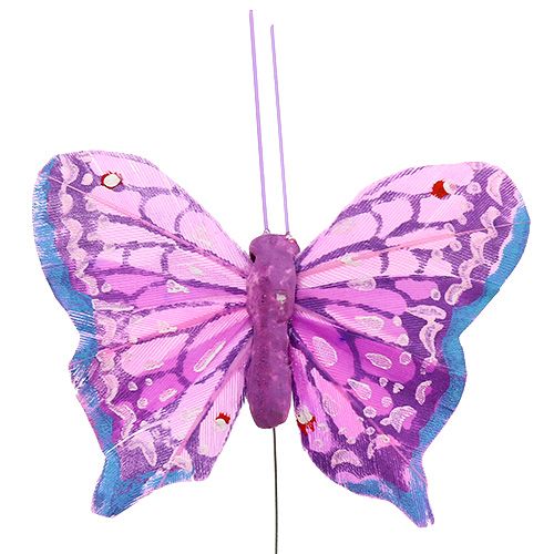 Floristik24 Borboleta pena 6cm cores sortidas 24pcs