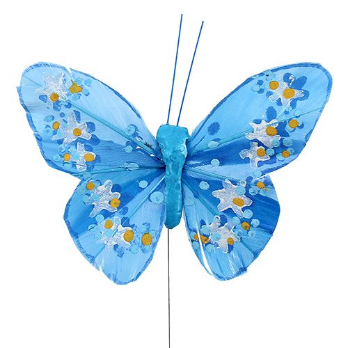Floristik24 Variedade de cor borboleta pena 8,5cm. 12pcs