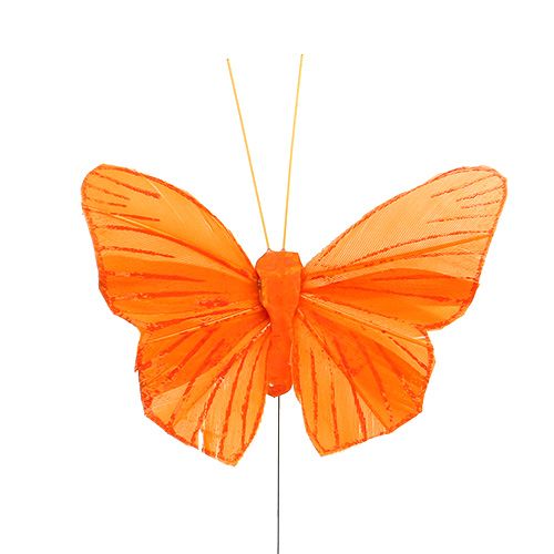 Floristik24 Borboleta pena 8cm laranja 24pcs