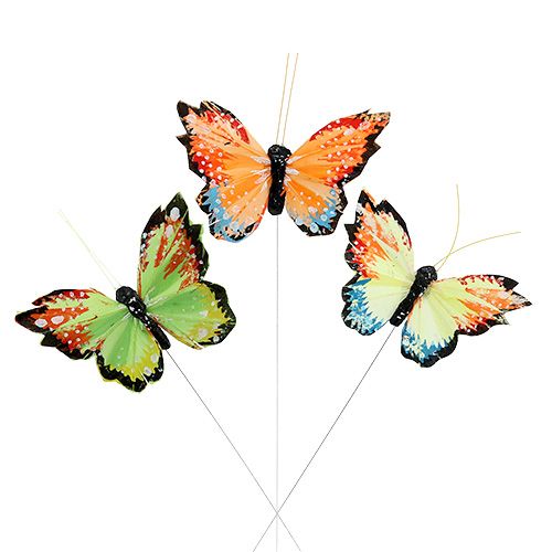 Floristik24 Borboleta pena 9 cm 12 unidades sortidas