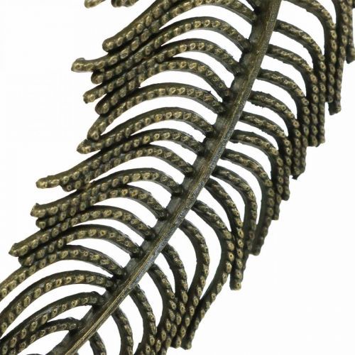 Itens Penas decorativas, pingentes de joias, penas de metal, decoração dispersa cor bronze L8cm 10 peças