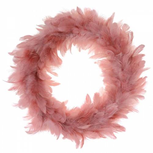 Coroa de penas Deco grande decoração de Páscoa rosa velho Ø24cm pena real