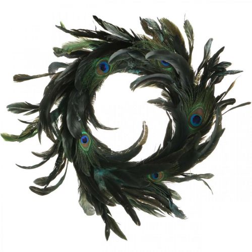 Coroa de penas de pavão coroa decorativa de penas de pavão real Ø30cm