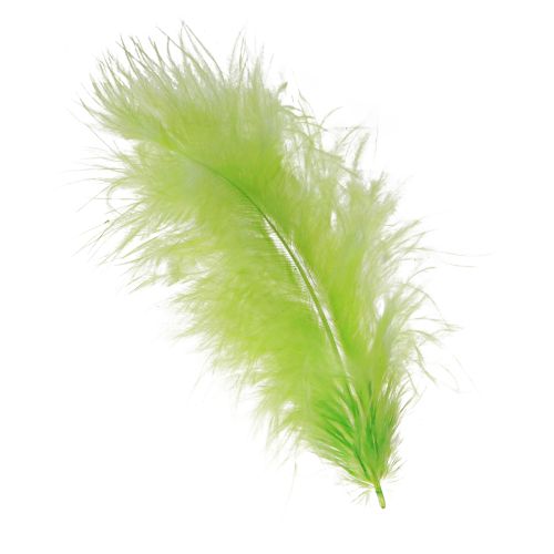 Penas para confecção em decoração de penas verdes claras 5-10cm 20g