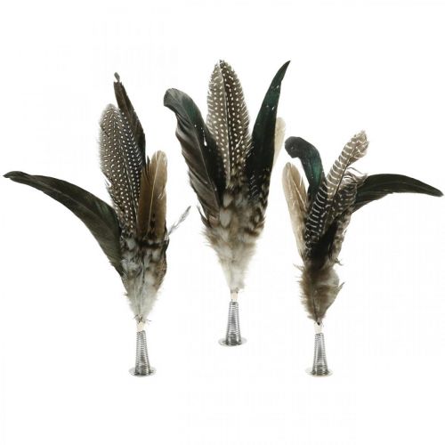 Itens Pluma em metal primavera decoração de primavera penas reais 25 cm 5 peças