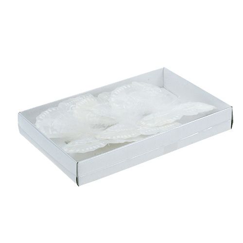 Floristik24 Borboleta pena 11,5 cm com clipe branco 3 unidades