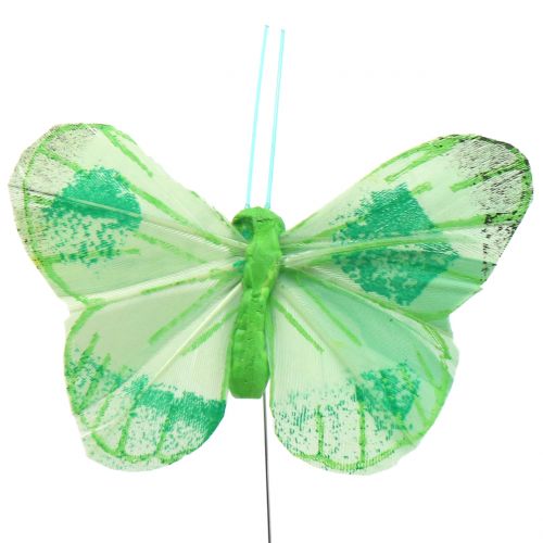 Floristik24 Borboleta de pena em fio colorido 6cm 12pcs