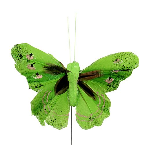 Itens Borboleta pena 8,5 cm verde 12pcs