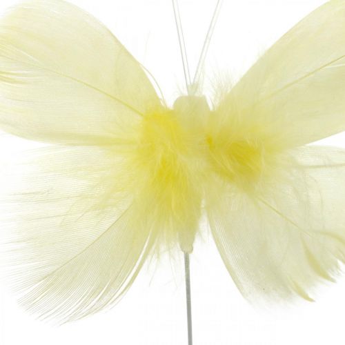 Floristik24 Deco borboletas em fio, decoração de primavera, borboletas de primavera em tons de amarelo 6pcs