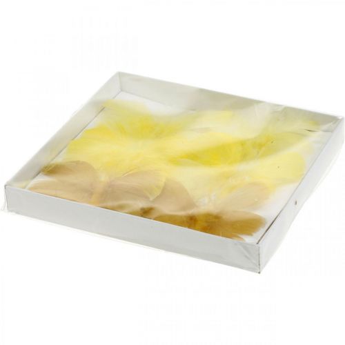 Floristik24 Deco borboletas em fio, decoração de primavera, borboletas de primavera em tons de amarelo 6pcs
