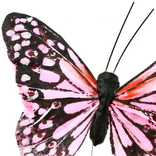 Floristik24 Borboleta em fio rosa 11cm 12pcs