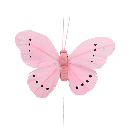 Floristik24 Borboletas de penas, sortidas 8cm 24pcs