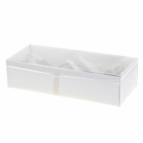 Pássaro de penas em fio cinza 12cm 4pcs | Floristik24.pt