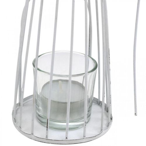 Floristik24 Decoração de primavera, fada das flores como lanterna, decoração de mesa em metal, elfo com flor branca Alt.32,5cm