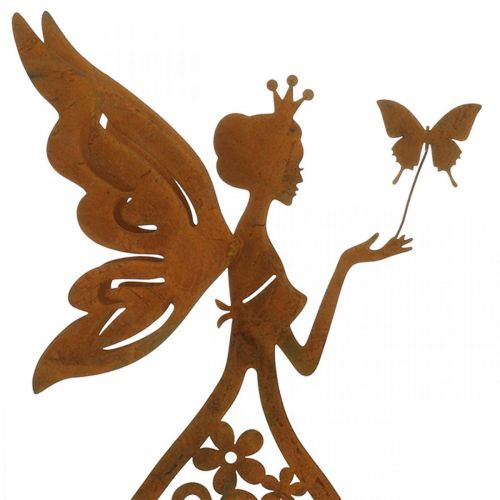 Floristik24 Elfo borboleta, mola de decoração de mesa, suporte de vela, pátina de decoração de metal H32.5cm Ø5cm