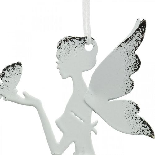 Floristik24 Pendurado elfo deco metal branco Ø7.5cm Alt.12cm 4uds
