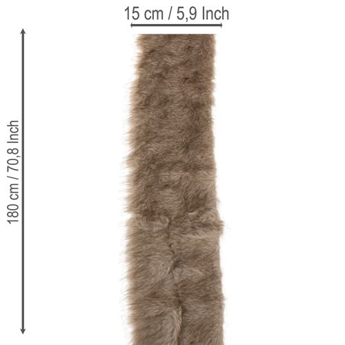 Guarnição de pele sintética para decoração e artesanato, 15x180cm, 2 peças | Floristik24.pt