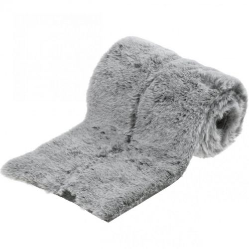 Floristik24 Caminho de mesa pelo sintético cinza, pelo decorativo para mesa 15×200cm