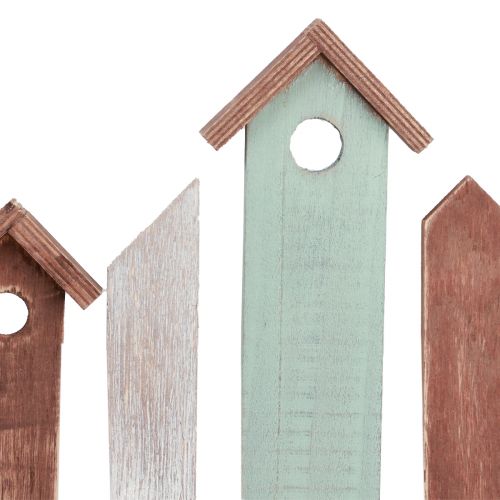 Floristik24 Tela de janela tela de mesa decorativa fileira de casas de madeira 69×30cm