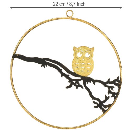 Itens Coruja para decoração de janelas em ramo outono, argola decorativa metal 22cm
