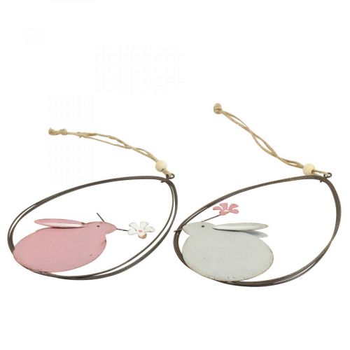 Floristik24 Decoração de janela Coelhinho da Páscoa decoração de pendurar de metal Páscoa 15cm 4uds